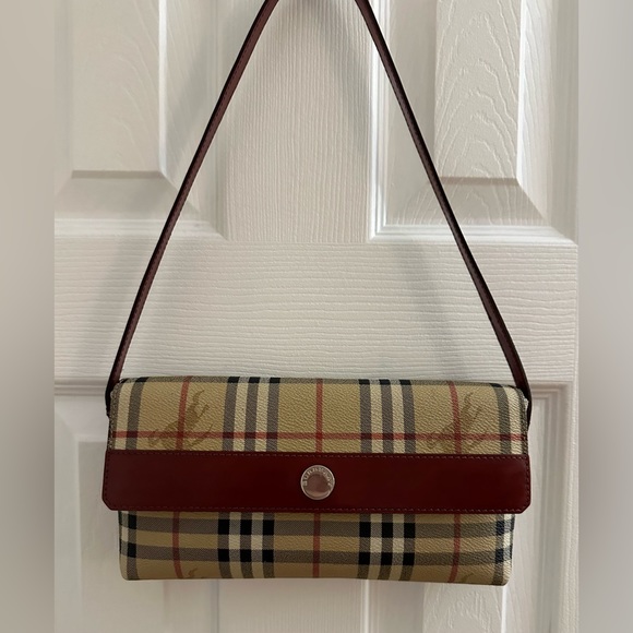 Burberry Handbags - Burberry Haymarket Nova Check Coated Canvas And Leather Small Shoulder Bag